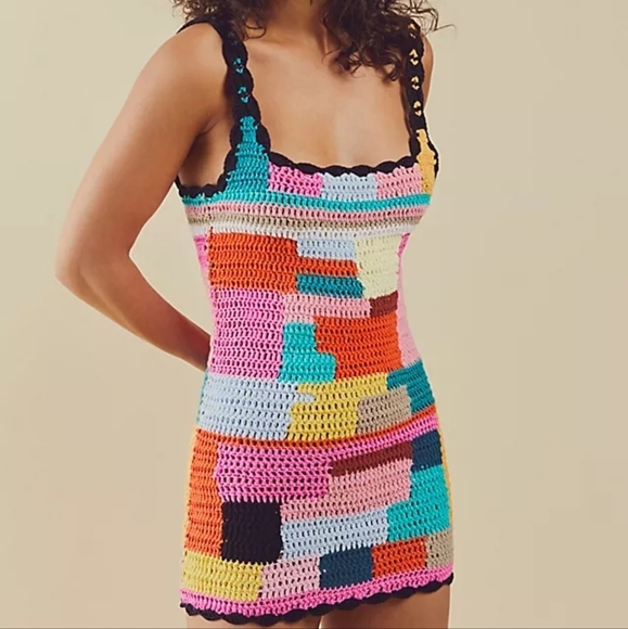 Tach Meryl Crochet Mini Dress size L NWT - Picture 1 of 7